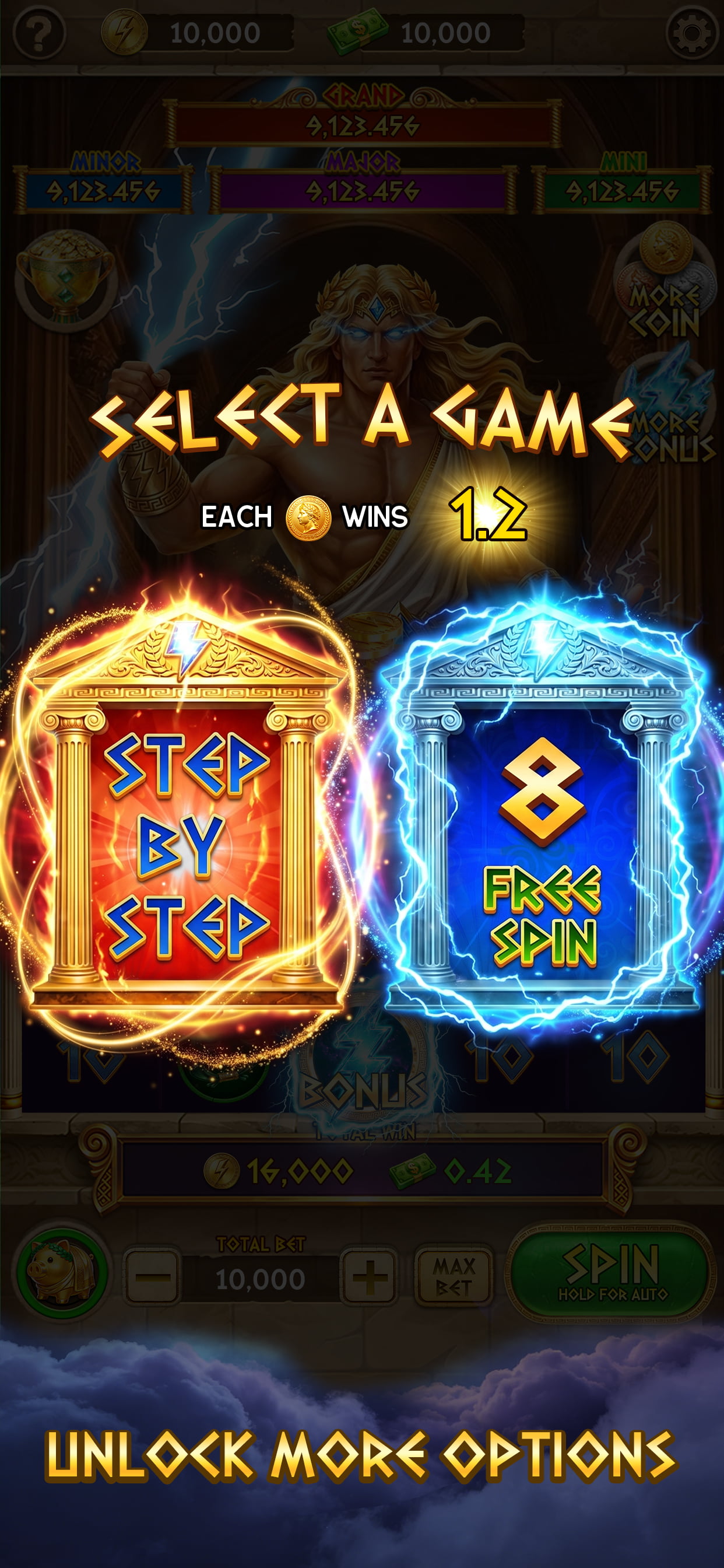 Zeus Power Spin game screen 1